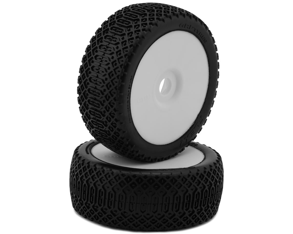 GRP Tires Flexy Pre-Mounted 1/8 Buggy Tires (White) (2) (S35 - Soft)