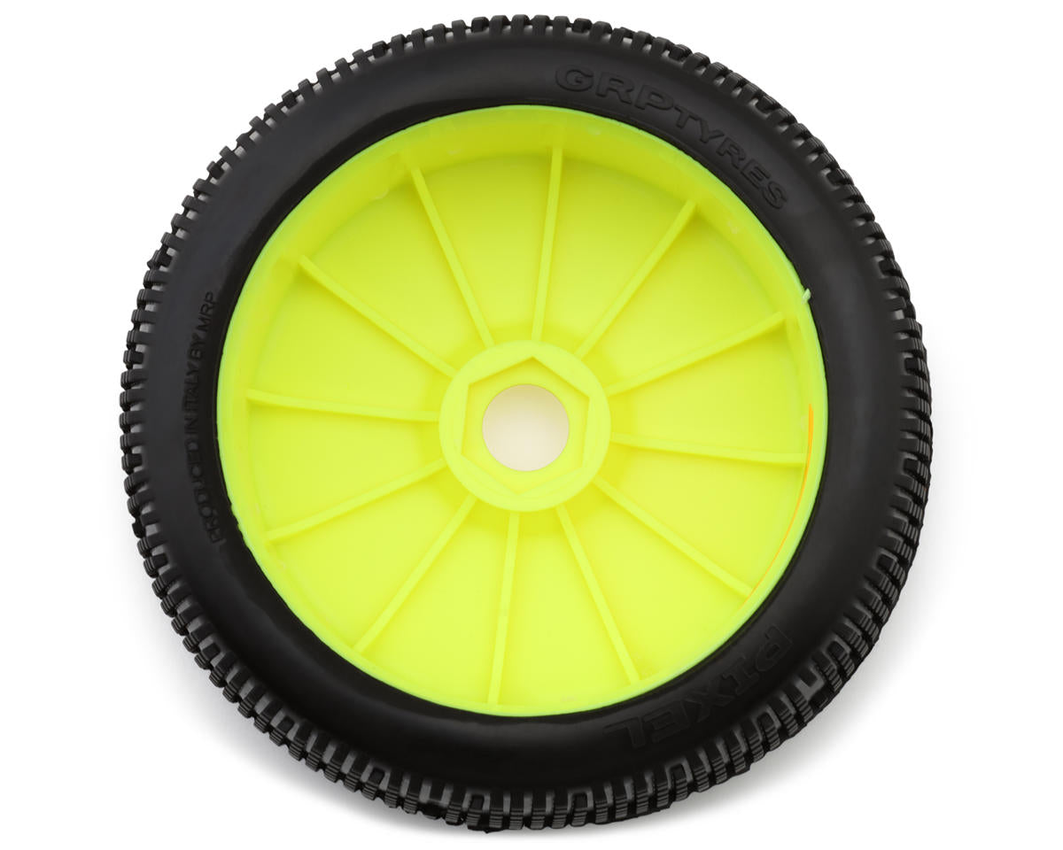 GRP Tires Pixel Pre-Mounted 1/8 Buggy Tires (Yellow) (2) (S35 - Soft)