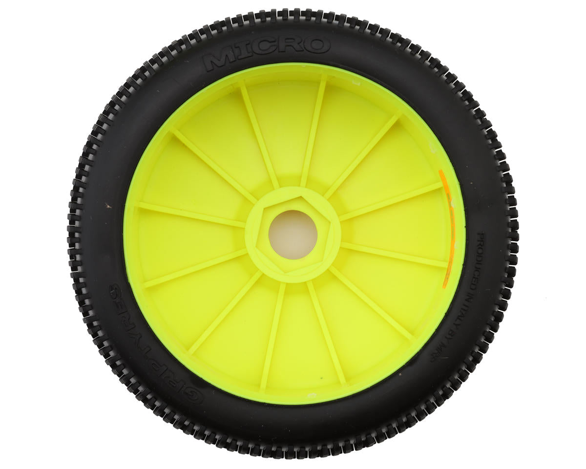 GRP Tires "Micro" Pre-Mounted 1/8 Buggy Tires (Yellow) (2) (S35 - Soft)
