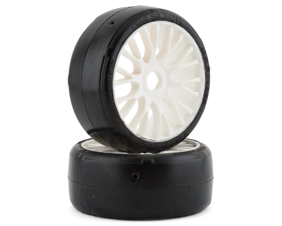GRP Tires GT - TO4 Slick Belted Pre-Mounted 1/8 Buggy Tires (White) (2) (XM2)
