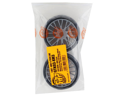 GRP Tires GT - TO3 Revo Belted Pre-Mounted 1/8 Buggy Tires (Silver) (2) (XM3)