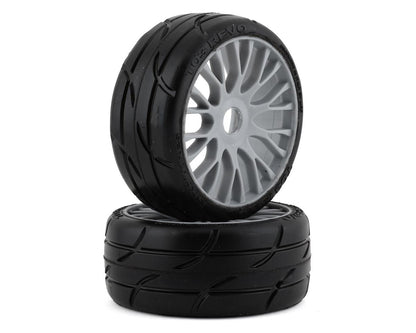 GRP Tires GT - TO3 Revo Belted Pre-Mounted 1/8 Buggy Tires (Silver) (2) (XM4)