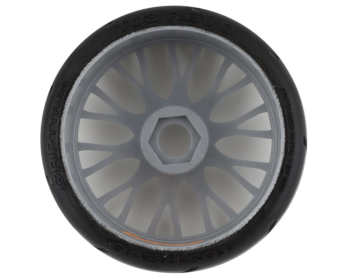 GRP Tires GT - TO3 Revo Belted Pre-Mounted 1/8 Buggy Tires (Silver) (2) (XM5)