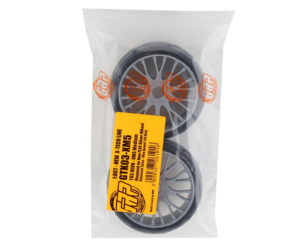 GRP Tires GT - TO3 Revo Belted Pre-Mounted 1/8 Buggy Tires (Silver) (2) (XM5)