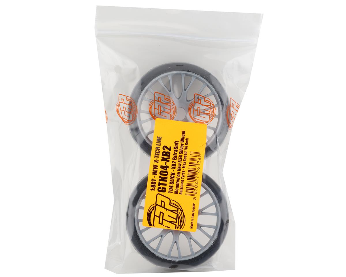 GRP Tires GT - TO4 Slick Belted Pre-Mounted 1/8 Buggy Tires (Silver) (2) (XB2)