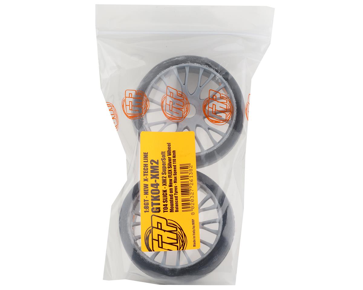 GRP Tires GT - TO4 Slick Belted Pre-Mounted 1/8 Buggy Tires (Silver) (2) (XM2)