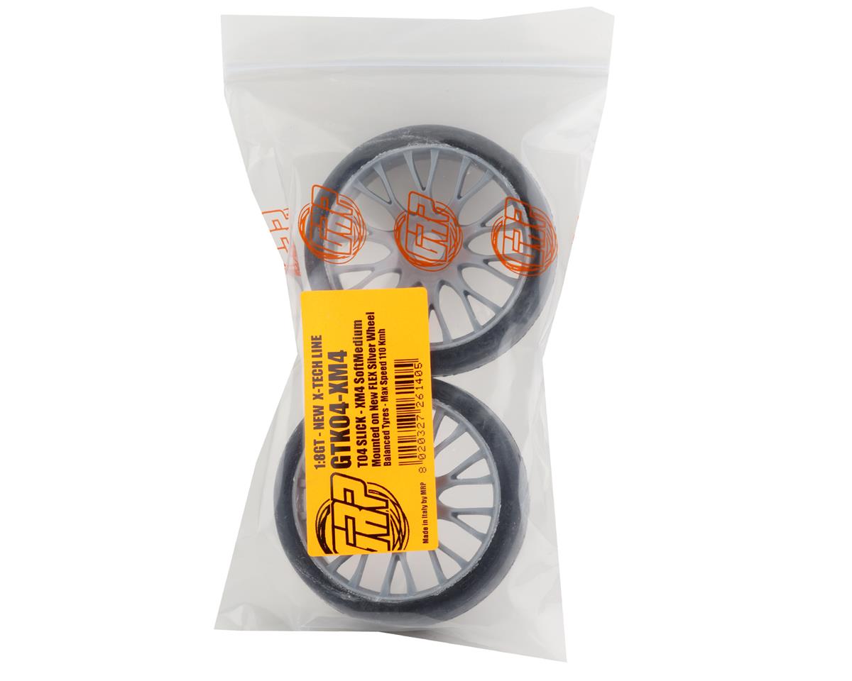 GRP Tires GT - TO4 Slick Belted Pre-Mounted 1/8 Buggy Tires (Silver) (2) (XM4)