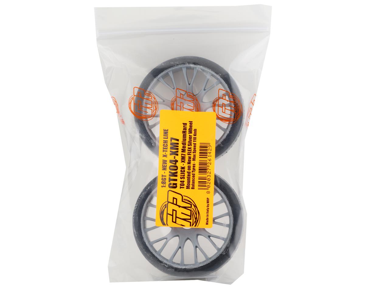 GRP Tires GT - TO4 Slick Belted Pre-Mounted 1/8 Buggy Tires (Silver) (2) (XM7)