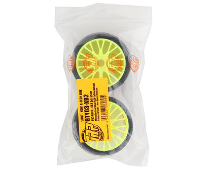 GRP Tires GT - TO3 Revo Belted Pre-Mounted 1/8 Buggy Tires (Yellow) (2) (XB2)