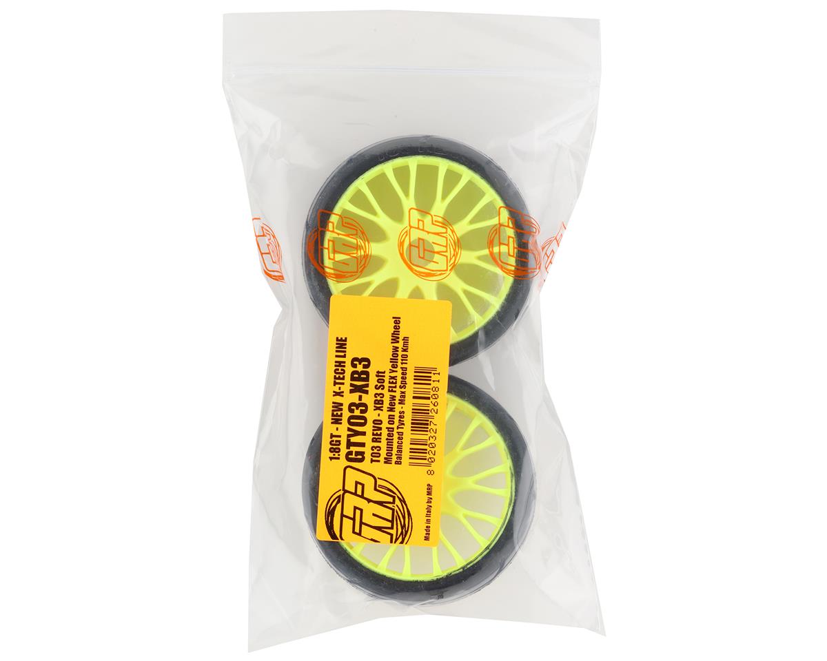 GRP Tires GT - TO3 Revo Belted Pre-Mounted 1/8 Buggy Tires (Yellow) (2) (XB3)