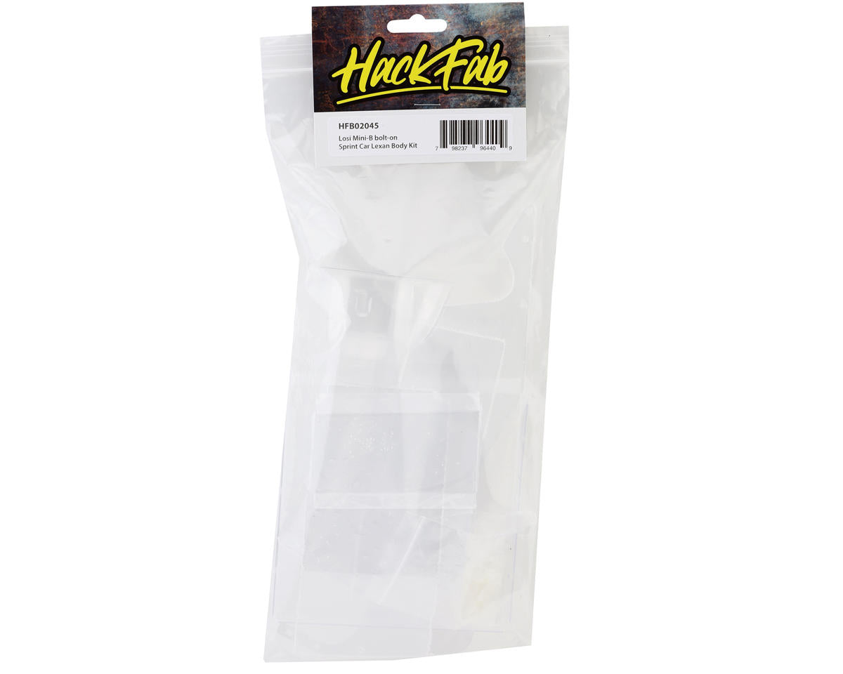 HackFab Losi Mini-B Bolt-On Sprint Car Lexan Body Kit (Clear)