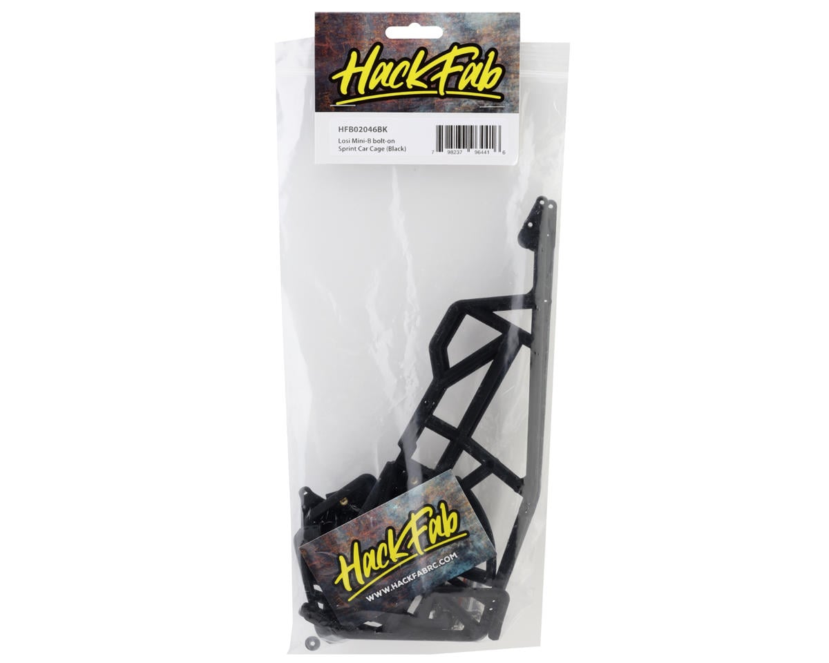 HackFab Losi Mini-B Bolt-On Sprint Car Cage (Black)