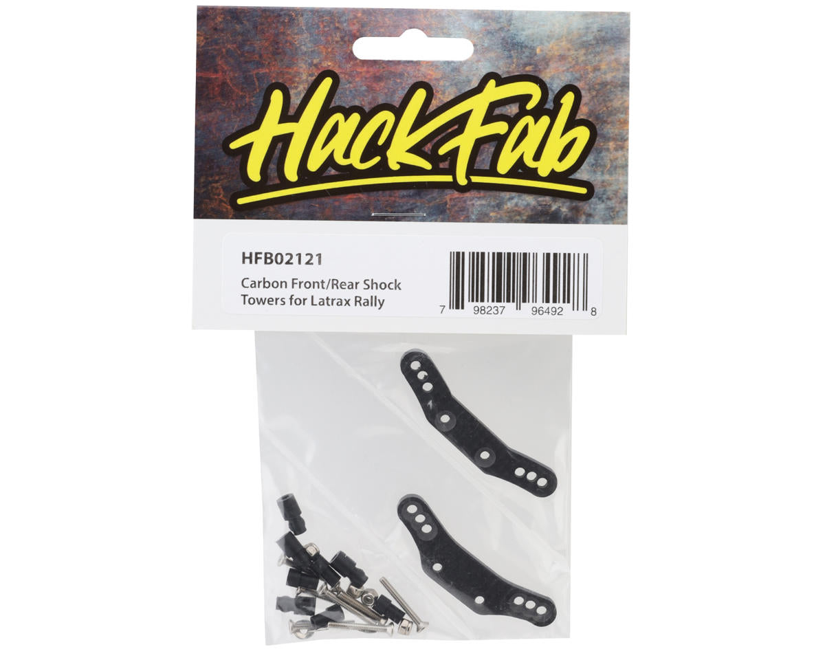 HackFab Carbon Fiber Front & Rear Shock Towers for Traxxas Latrax Rally