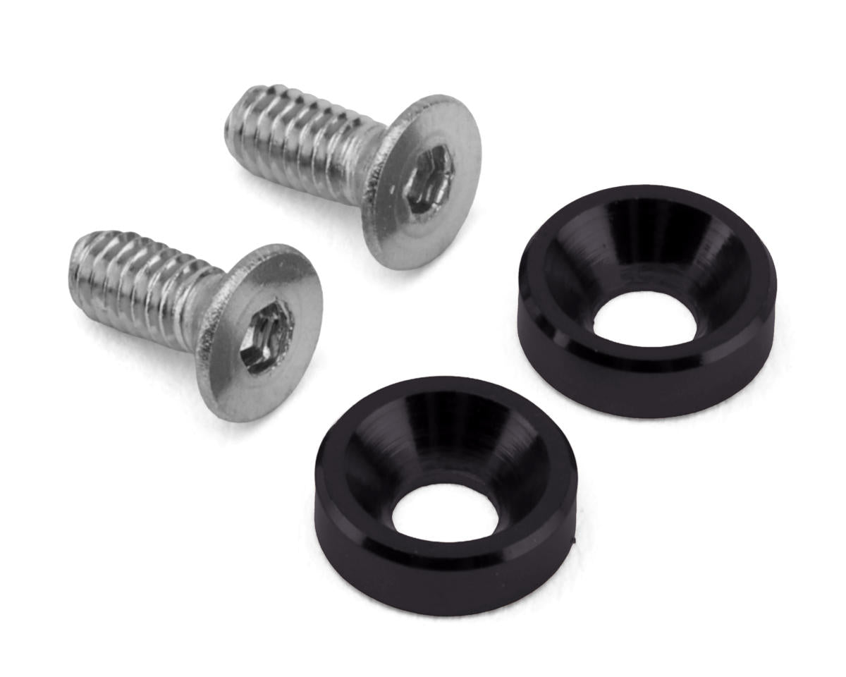 HackFab 2.5x6mm Motor Screws w/Aluminum Countersunk Washers Set (Black)