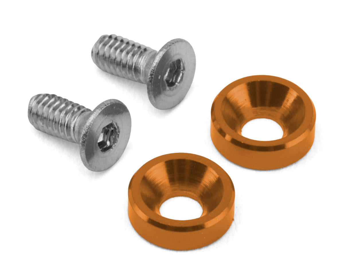 HackFab 2.5x6mm Motor Screws w/Aluminum Countersunk Washers Set (Orange)