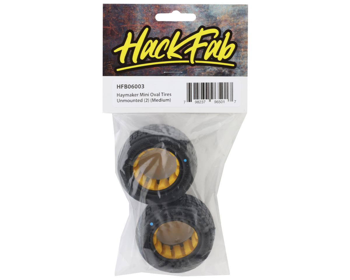HackFab Losi Mini-B/T 2.0 Haymaker Mini Oval Rear Tires w/Foam Inserts (2)
