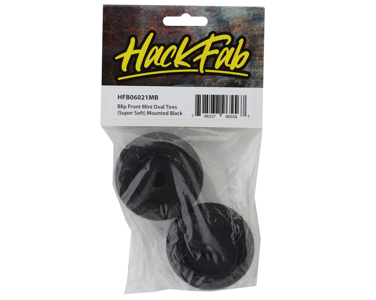 HackFab Losi Mini-B Blip Pre-Mounted Mini Front Oval Tires (Super Soft)