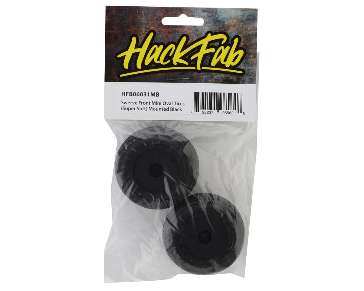 HackFab Losi Mini-B Swerve Pre-Mounted Mini Front Oval Tires (Super Soft)