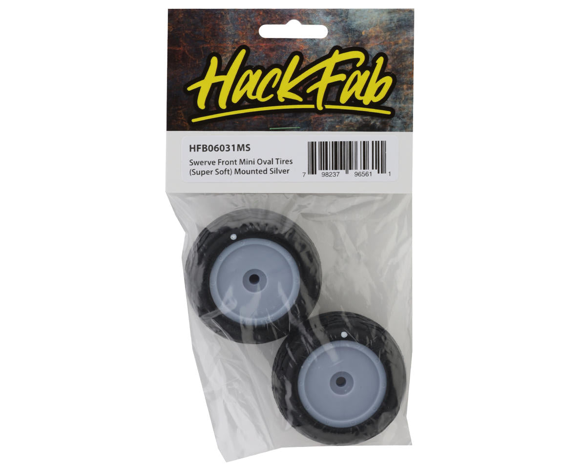 HackFab Losi Mini-B Swerve Pre-Mounted Mini Front Oval Tires (Super Soft)