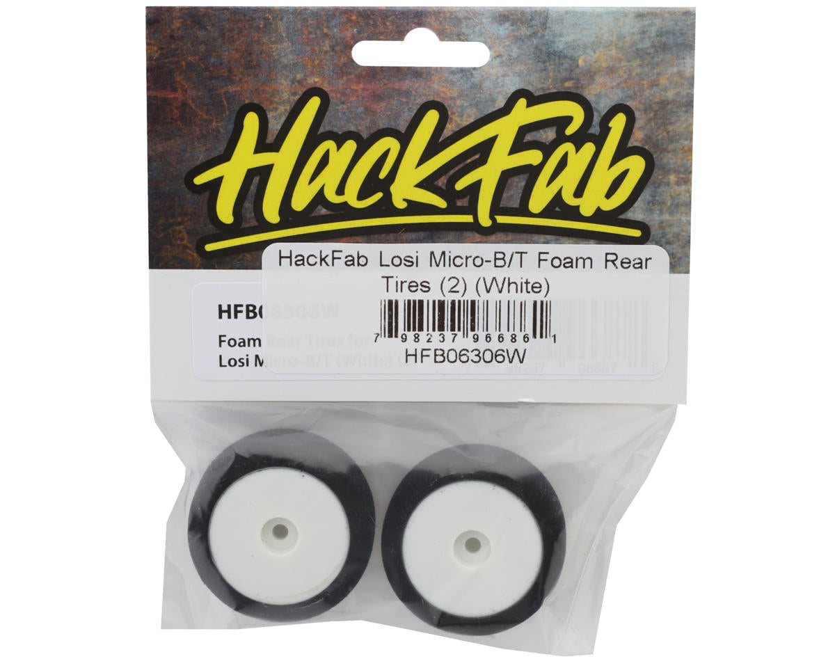 HackFab Losi Micro-B/T Foam Rear Tires (White) (2)
