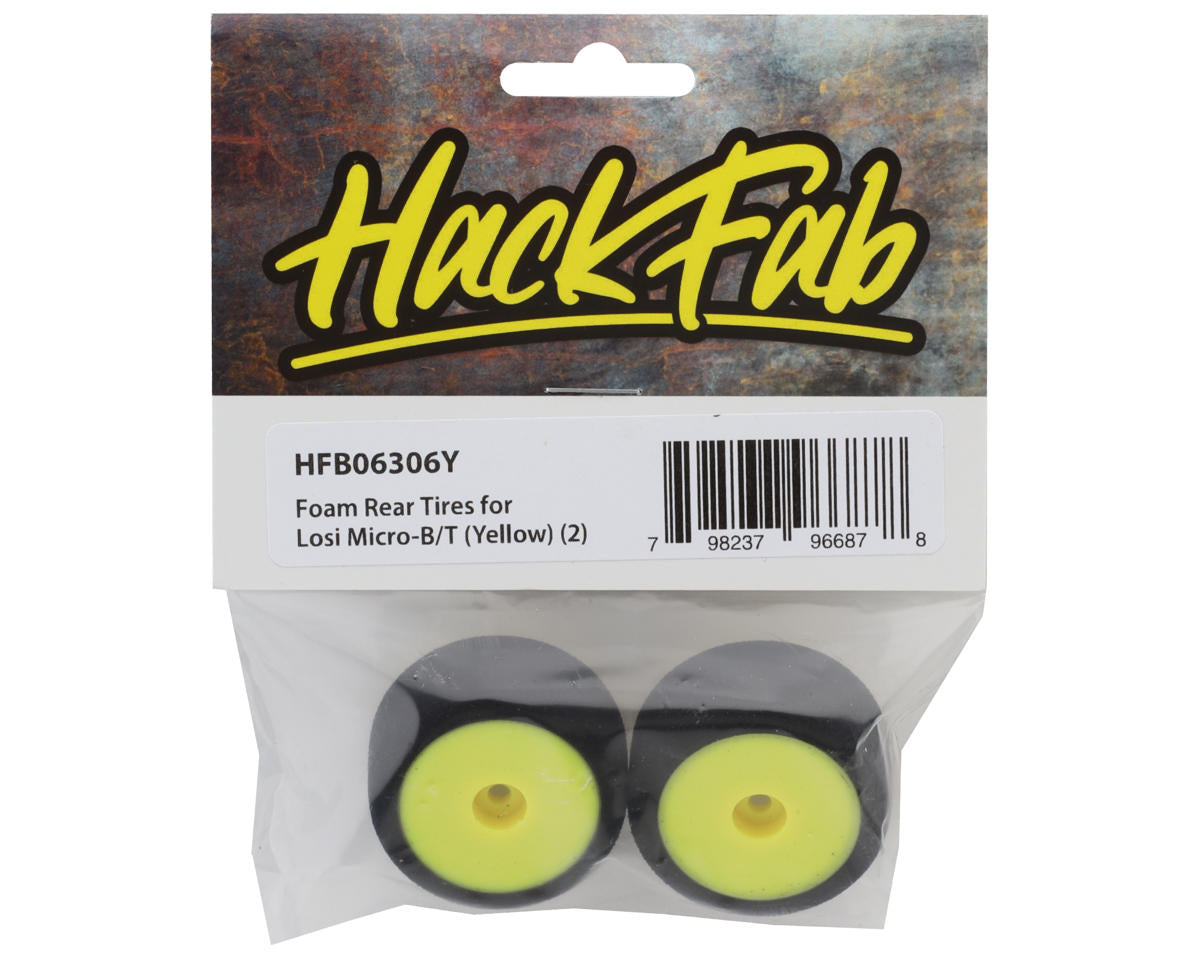 HackFab Losi Micro-B/T Foam Rear Tires (Yellow) (2)