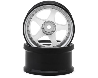 Hayashi Garage NIZ 5-Spoke Multipiece Style 1/10 Drift Wheels (White) (2)