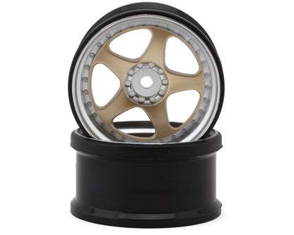 Hayashi Garage NIZ 5-Spoke Multipiece Style 1/10 Drift Wheels (Gold) (2)