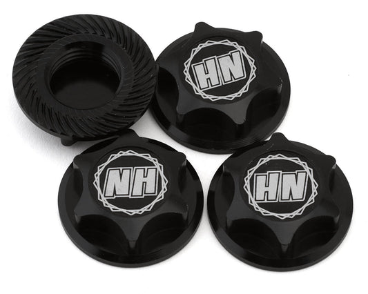 HongNor X5B 17mm Capped Serrated Wheel Nuts (Black) (4)