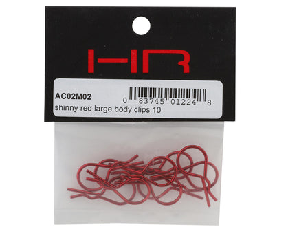 Hot Racing Bent Body Clips (Red) (10)