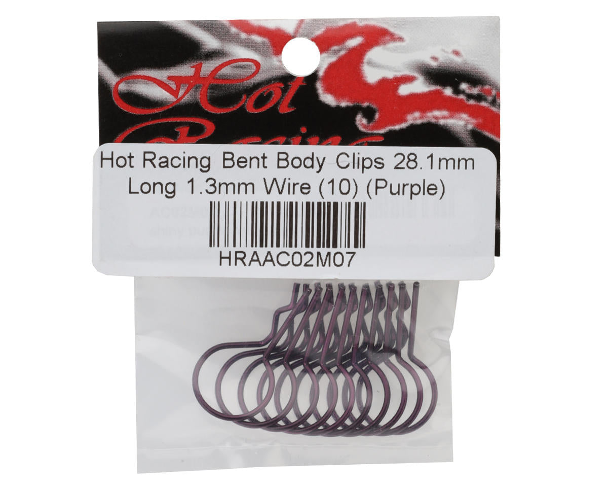 Hot Racing Bent Body Clips (10) (Purple)
