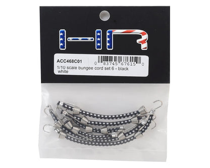 Hot Racing 1/10 Scale Bungee Cord Set (Black/White) (6)