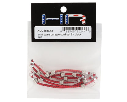 Hot Racing 1/10 Scale Bungee Cord Set (Red/Black) (6)