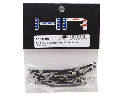 Hot Racing 1/10 Scale Bungee Cord Set (Black/Tan) (6)