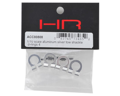 Hot Racing 1/10 Aluminum Tow Shackle D-Rings (Silver) (4)