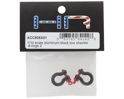 Hot Racing 1/10 Scale Aluminum D-Ring Tow Shackle (Black) (2)