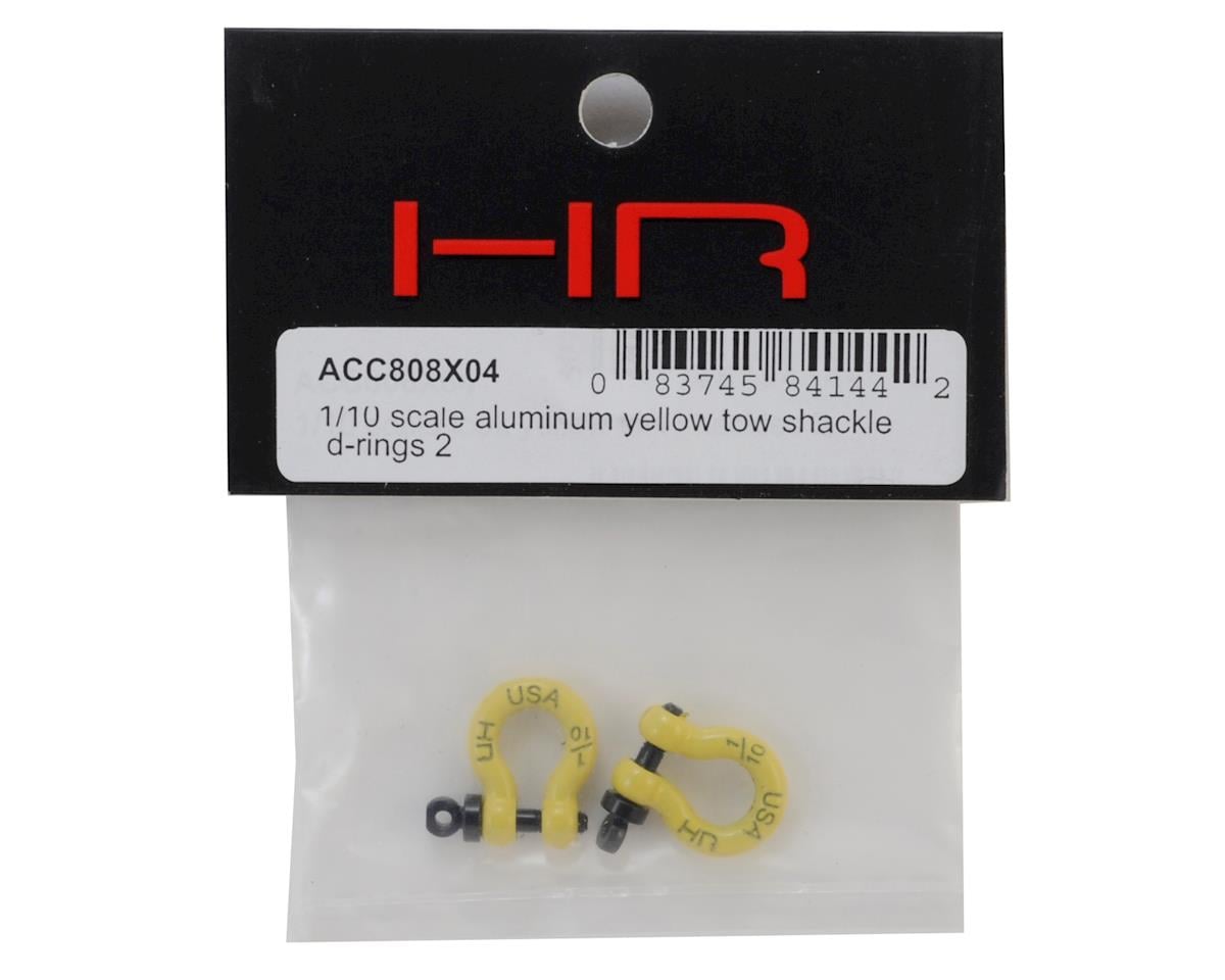 Hot Racing 1/10 Scale Aluminum D-Rings (Yellow) (2)