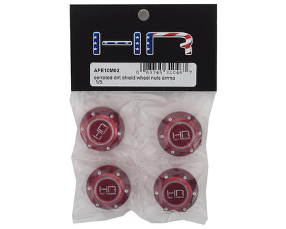 Hot Racing Arrma Kraton 8S 24mm Serrated Dirt Shield Wheel Nuts (Red) (4)