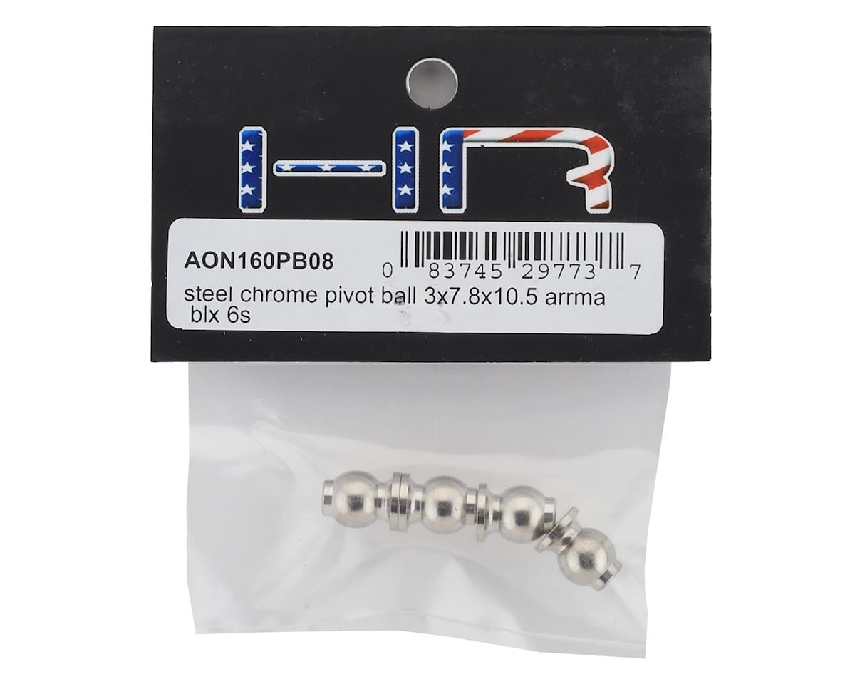 Hot Racing Arrma 6S 3x7.8x10.5mm Steel Chrome Pivot Ball (Chrome) (4)