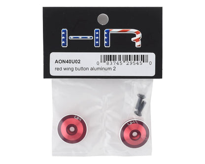 Hot Racing Aluminum Large Wing Buttons (Red) (2)