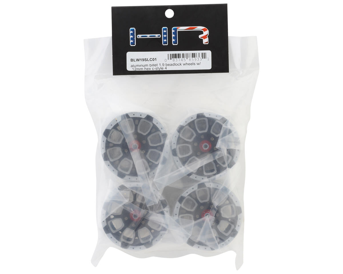 Hot Racing 1.9" Aluminum Beadlock Wheels (Black) (4) (C-Style)