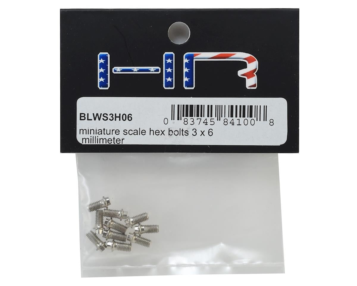 Hot Racing 3x6mm Miniature Scale Hex Bolts (10)