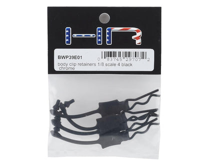 Hot Racing 1/8 Body Clip Retainers (Black) (4)