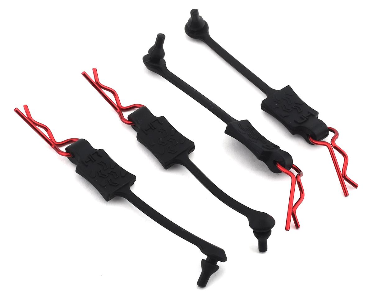 Hot Racing 1/10 Body Clip Retainers (Red) (4)