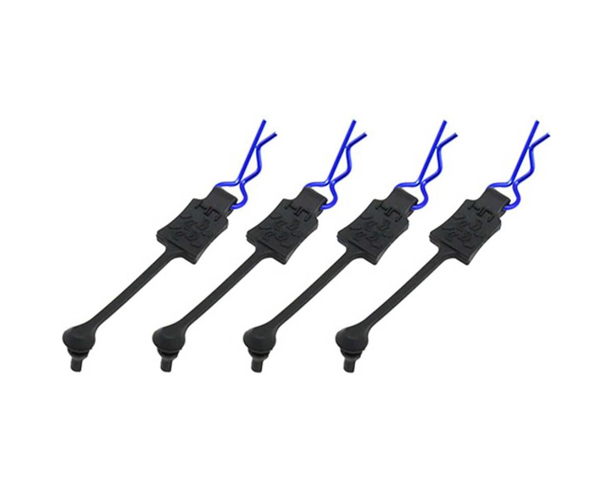 Hot Racing 1/10 Body Clip Retainers (Blue) (4)