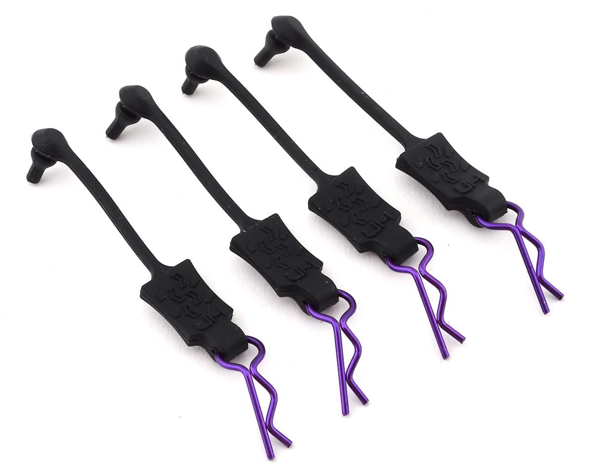 Hot Racing 1/10 Body Clip Retainers (Purple) (4)