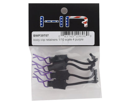 Hot Racing 1/10 Body Clip Retainers (Purple) (4)
