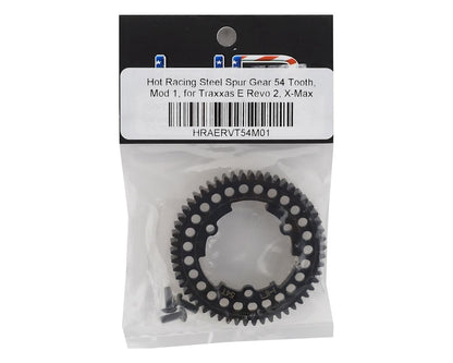 Hot Racing Steel Mod 1 Steel Spur Gear for Traxxas E Revo 2.0/X-Maxx/XO-1 (54T)