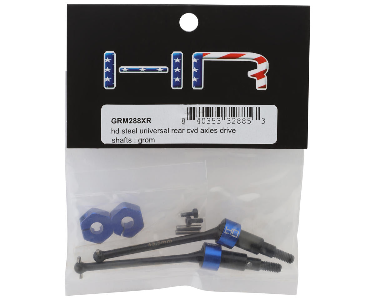 Hot Racing Arrma Grom HD Steel Rear Drive Shaft Set (Blue) (2) (49.5mm)