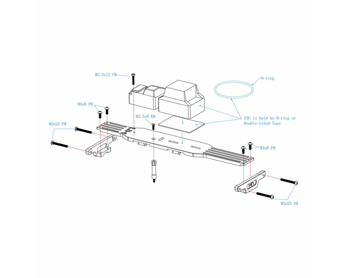 Hot Racing Aluminum Shock Towers & Chassis Brace Set for Traxxas® Mini Maxx®