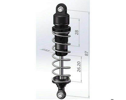 Hot Racing 87mm Pre-Assembled Aluminum Threaded Shocks for Traxxas® Mini Maxx®